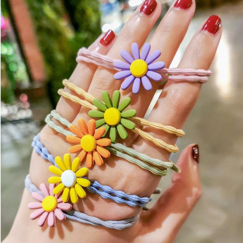 Product Introduction of Korean style cute floral elastic rubber hair band 6