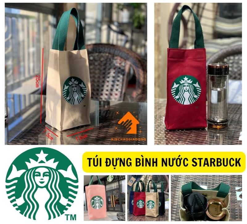 Túi đựng bình nước giữ nhiệt Starbuck 25*7.5*13cm tiện lợi đa năng