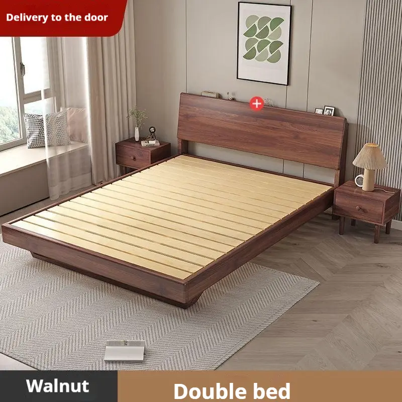 【SG Sales】Bed Frame Solid Wood Bed Frame Suspended 1.38m Single Double Bed King Bed Queen Bed King Size Bed Queen Size Bed