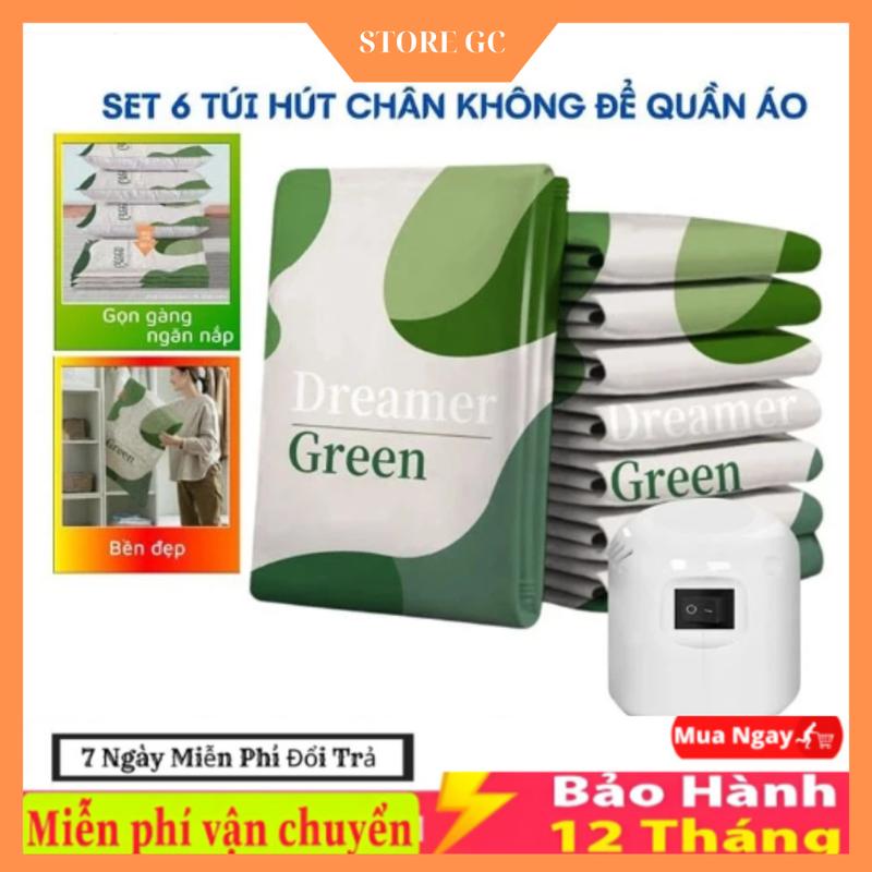 Combo 6 Túi Hút Chân Không Green Cất Chăn, Quần Áo Tiện Lợi