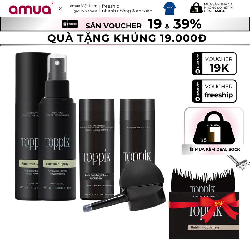 TOPPIK 27.5g của Mỹ - Bột Che Hói Tóc, Bột Phủ Làm Dày Tóc, Che Khuyết Điểm Tóc Toppik