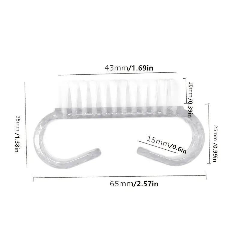 2pcs Random Color Nail Cleaning Brush, Plastic Dust Clean Brush, Soft Pedicure Rectangular Head Clear Nail Manicure Tool 1