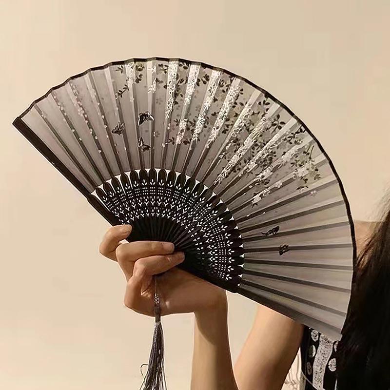 Product Introduction of Quạt Gấp Cổ Bằng Tre, Phong Cách Trung Quốc, Quạt Mùa Hè, Thích Hợp Khiêu Vũ Nữ, Cầm Tay, Thiết Kế Hoa Thanh Lịch, Quạt Cầm Tay Quà Tặng, [SSJ] 29