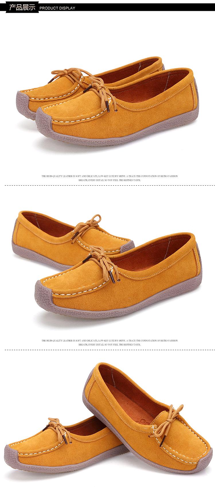 Product Introduction of Large Size 35-43 Flat Loafers Women's Shoes Non-Slip Genuine Leather Snail Shoes Mom Shoes 6