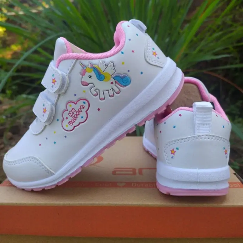 sepatu sekolah anak perempuan minicorn velcro perekat merah muda pink kuda poni tk sd Fashion 5