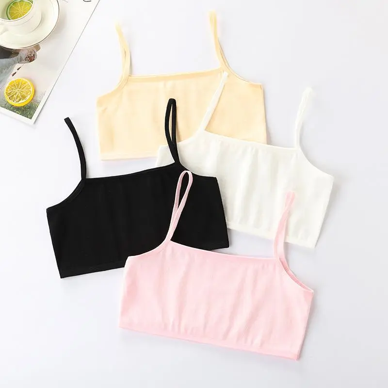 Áo Ngực Bé Gái, Màu Trơn Cho Trẻ Em Từ 6-14 Tuổi, Đồ Lót Cotton Cho Bé Gái Tuổi Teen, Thích Hợp Cho Học Sinh Tiểu Học Và Trung Học, Áo Ngực Hai Dây