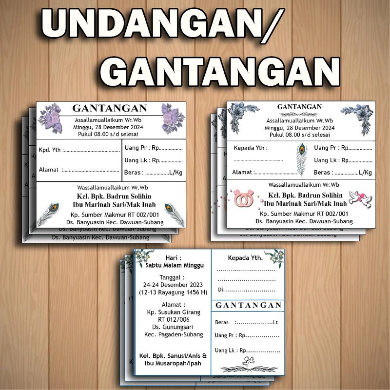 Undangan Gantangan per 100pcs Kertas - Shop | Tokopedia