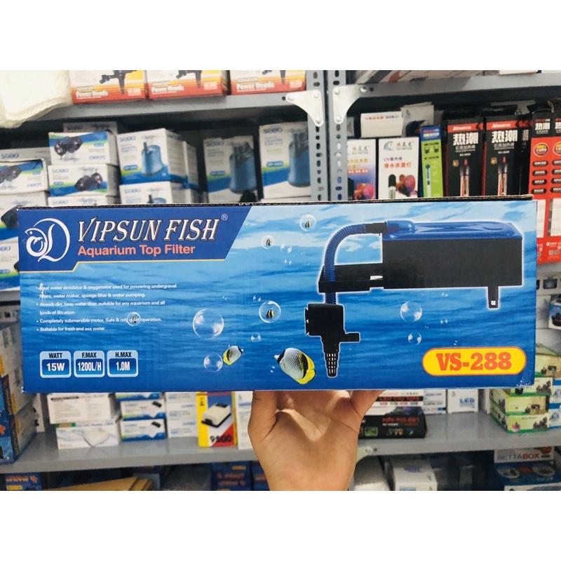 Vipsun Fish VS-288 - Bộ Máng Và Máy Bơm Lọc Nước Hồ Cá - Có bông lọc