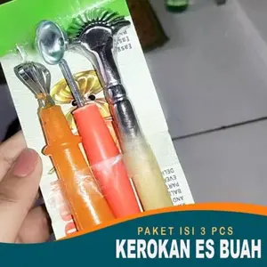 Paket Hemat Isi 3 Alat Kerok Buah Cocktail Dan Serut Kelapa Muda / Alat Kerokan Buah