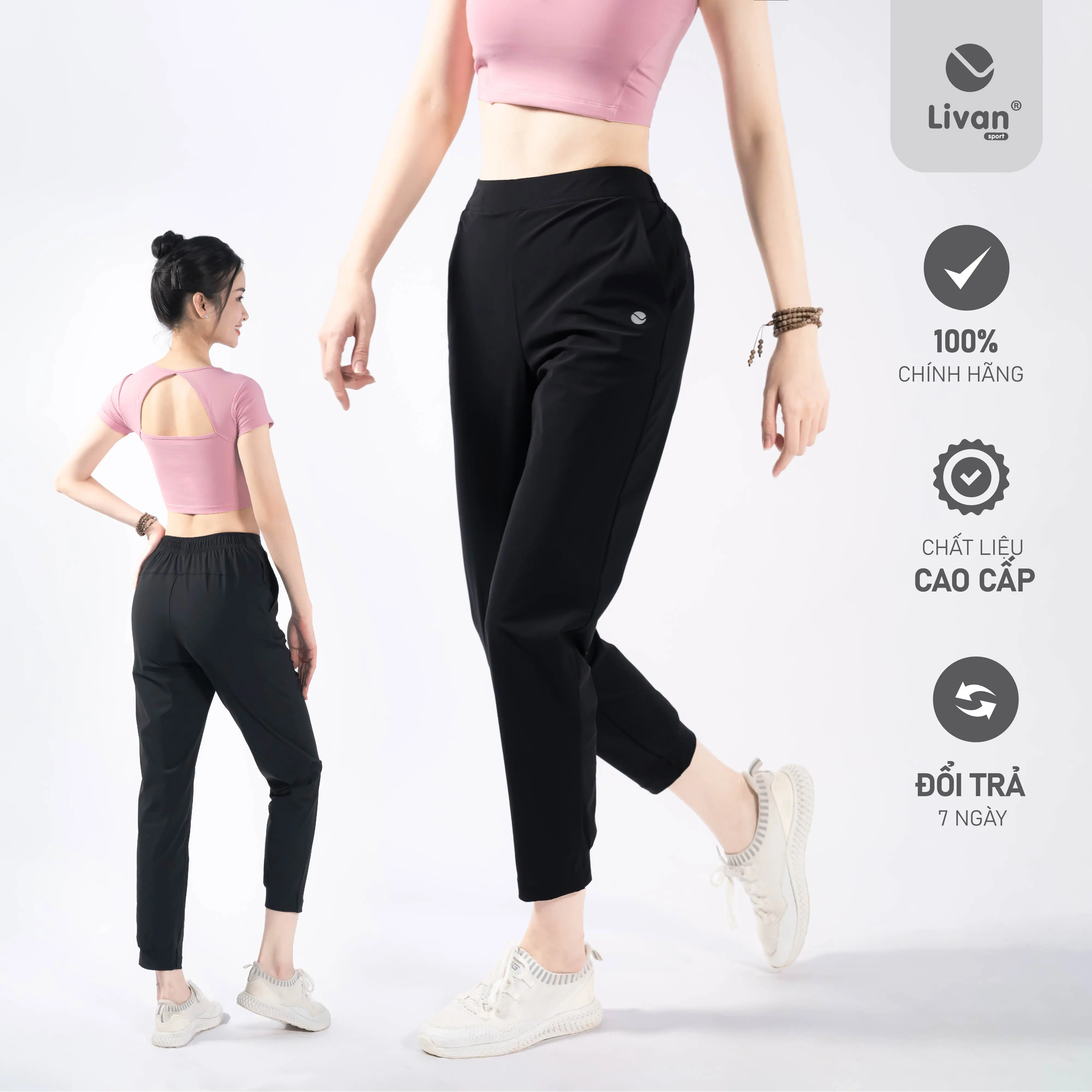Quần Gió Jogger Nữ Livan LV23210006 Chính Hãng Livan Sport Tập Thể Dục