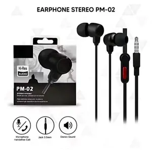 PM-02 Headset Kabel Gaming Stereo Hi-Res Audio Earphone Mikrofon 3.5mm untuk HP & Laptop