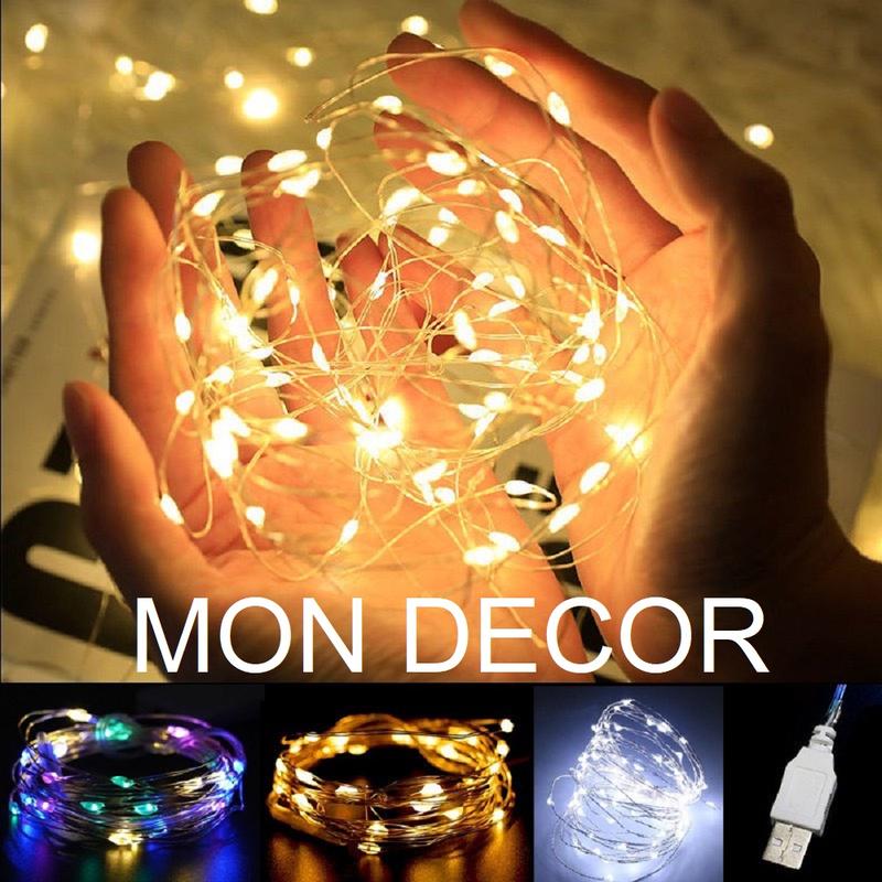 Dây đèn đom đóm - đèn fairy (1m 2m 3m sẵn pin) DÙNG PIN, có điều chỉnh nhiều chế độ