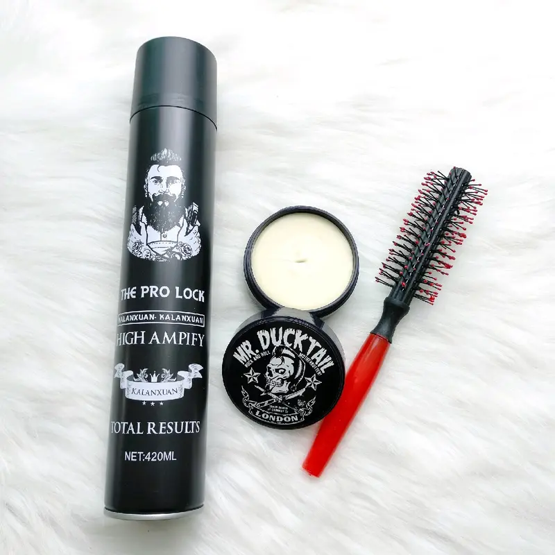 Combo gôm xịt và sáp vuốt tóc  mrduck hương thơm giữ nếp tốt Pomade 6