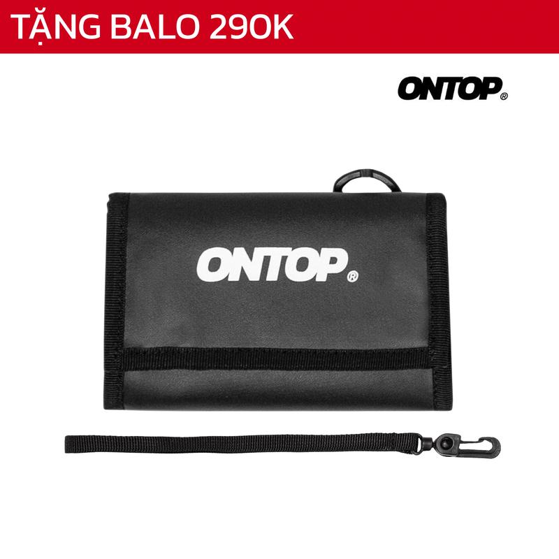 Ví da local brand màu đen ONTOP gập 3 nhiều ngăn nam nữ tặng kèm keychain New Logo | O-V21-DDA
