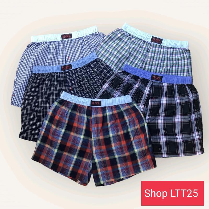 Combo 5 quần ngủ nam H33 hoạ tiết caro Kate Cotton thoải mái dễ chịu