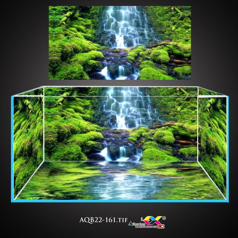 Tranh dán hồ cá 3d - tranh dán bể cá mẫu thác nước siêu đẹp, có keo sẵn trên bề mặt, in theo KT yêu cầu AQB22-161