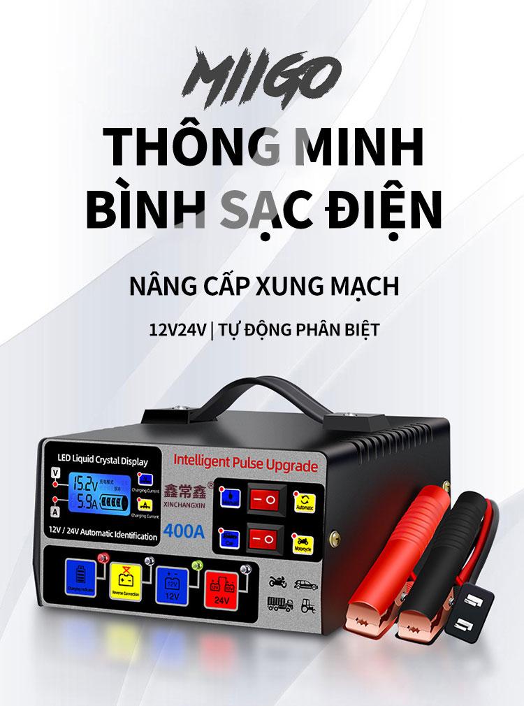 Product Introduction of Bộ sạc pin xe hơi xe máy, ngừng sạc thông minh, chuyển đổi 12/24V, áp dụng pin 6-400AH 31