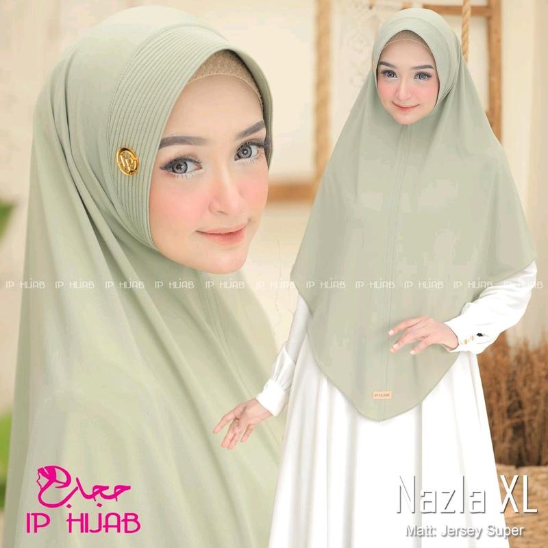 Nazla - Hijab Instan Size XL Bahan Jersey Premium Hijab Santai Lembut Panjang Muslim 0