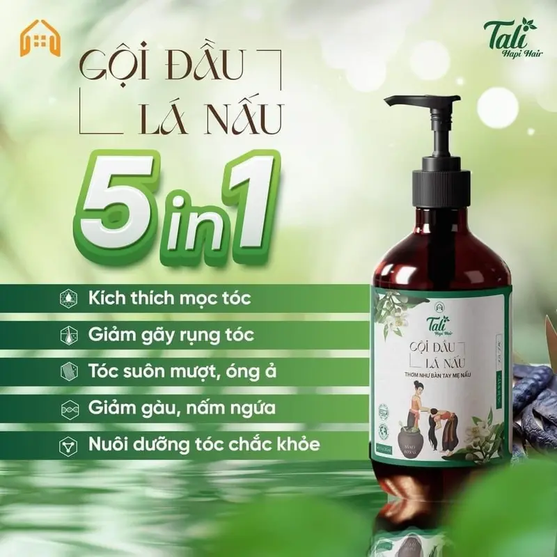 Dầu gội Lá Nấu TALI Hapi hair 5 IN 1 loại 300ml-Hỗ Trợ Giúp Kích Thích Mọc Tóc, giảm gãy rụng tóc, giảm gàu, nấm ngứa, tóc suôn mượt, cho cả nam và nữ [KÈM QUÀ] Women Dưỡng Tóc Chăm Sóc Tóc 1