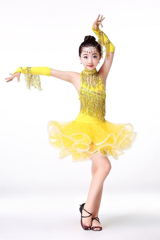 Product Introduction of Girls' Latin Dance Clothes Professional Regulations Competition Clothing Children's Practice Test Grade Children's Costume Clearance Sale 18
