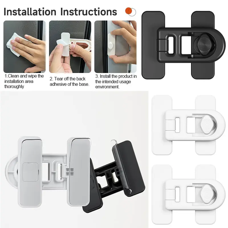 Child safety lock multifunctional sliding door lock household cabinet door closer fixed buckle refrigerator drawer lock cabinet lock