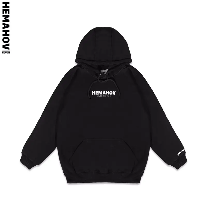 Hemahov Hoodie Jumper Soft Pria Wanita Basic Logo Fleece Fit 2