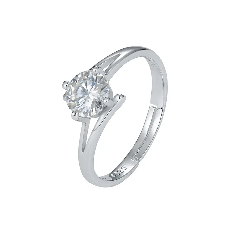 Nhẫn Moissanite, 60 Điểm, Bạc Sterling S925, Dành Cho Phụ Nữ, Thiết Kế Độc Đáo Có Thể Điều Chỉnh Cảm Giác Cao Cấp, Bút Thử Ngay Lập Tức, Nhẫn 4