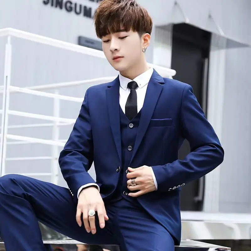 Bộ Com Lê, Bộ Vest Nhỏ Cho Nam, Quần Âu, Bộ Nguyên Bộ, Phong Cách Hàn Quốc Thường Ngày Mới, Mỏng Vừa Vặn, Phong Cách Đẹp Trai Và Sành Điệu, Thích Hợp Cho Nam Và Người Đàn Ông, Hoàn Hảo Cho Trang Phục Người Đàn Ông Tốt Nhất Áo Menswear Áo Menswear