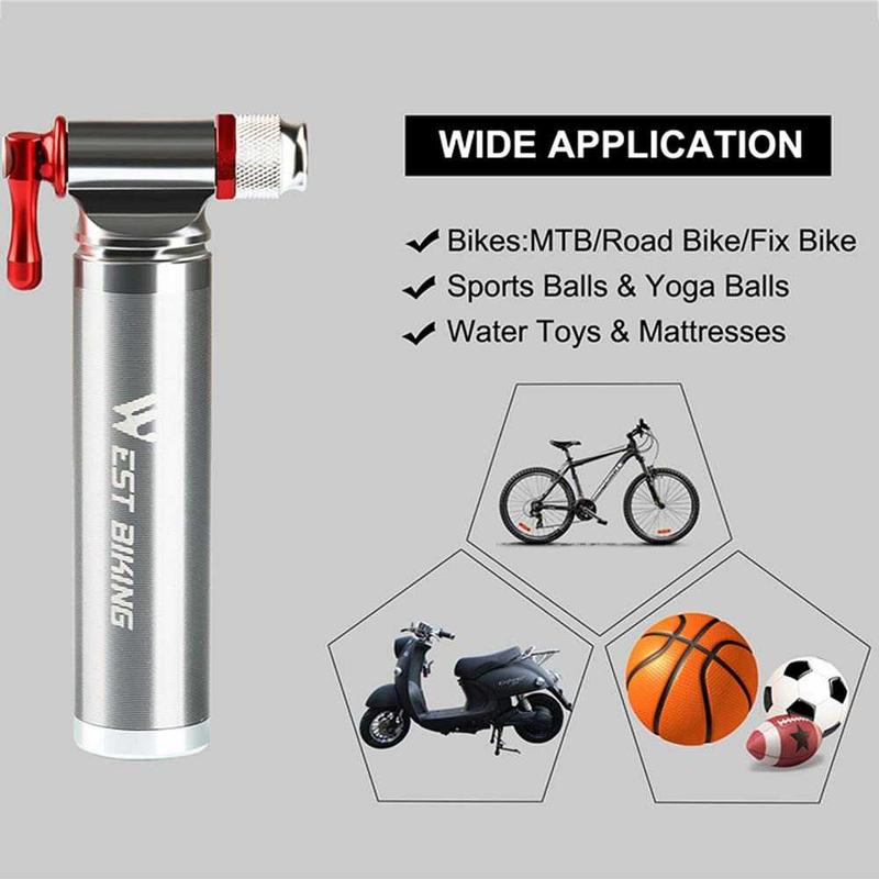 WEST BIKING Pompa Angin Ban Sepeda CO2 Inflator Portable Bike Pump SSP-443 Outdoor Outdoor 4