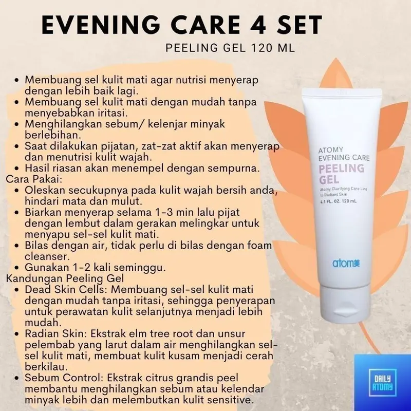 READY ATOMY Evening Care Peeling Gel 120ml original | peeling wajah | menghaluskan kulit dan mengangkat sel kulit mati 1