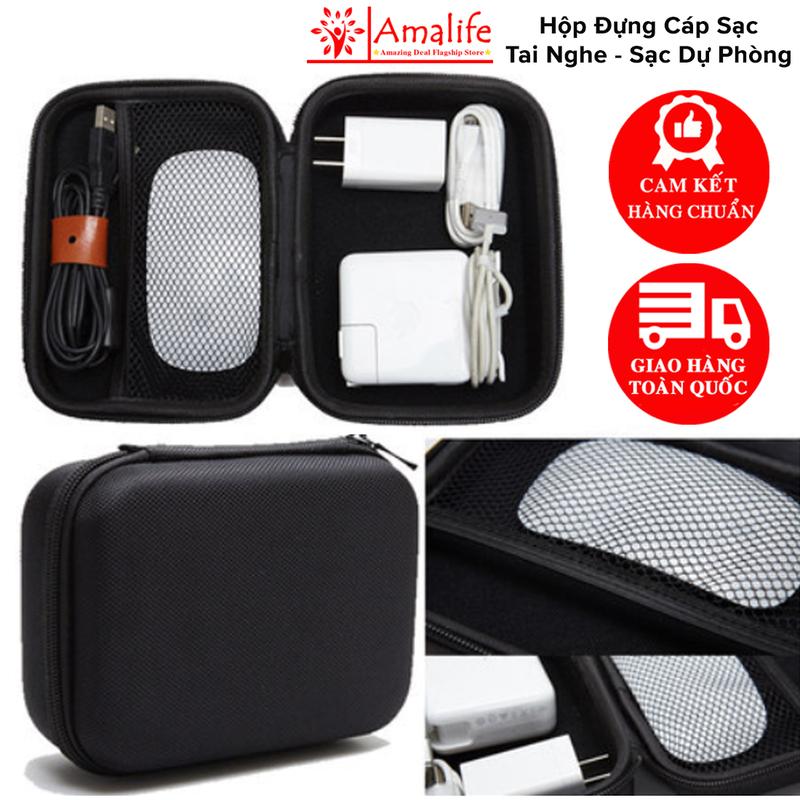Hộp Đựng Tai Nghe, Củ Sạc Cáp Sạc, Pin Sạc Dự Phòng, Ổ Cứng, Cáp USB, Pin Dự Phòng – Hộp Đựng Tai Nghe Cáp Sạc Củ Sạc Điện Thoại Đồng Hồ Thông Minh – Bảo Vệ Phụ Kiện Di Động LapTop Amalife