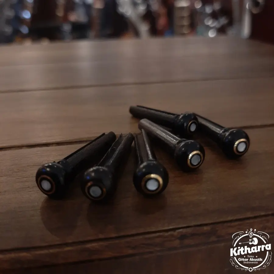 Pin Bridge Kayu Ebony untuk gitar akustik