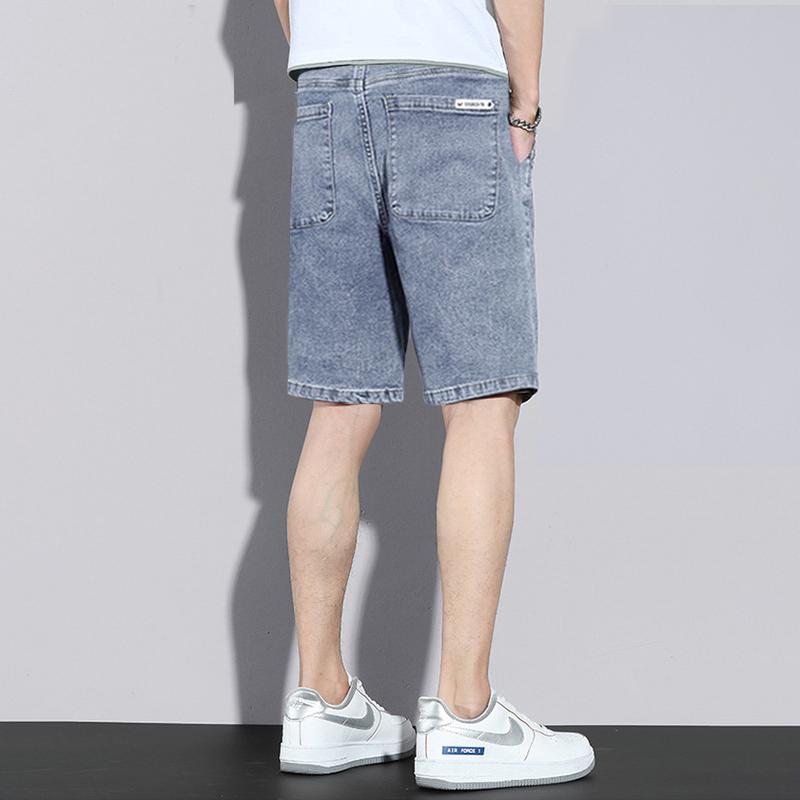 Quần Short Denim, Màu Xám Đen, Dành Cho Nam Giới, Phong Cách Mùa Hè Mới, Phong Cách Hồng Kông Ins, Hợp Xu hướng, Quần Ống Rộng, Mỏng Và Thẳng, Quần Thường Ngày 3