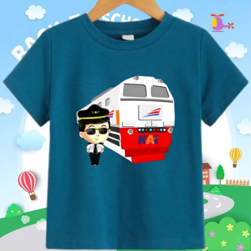 KGZ Kaos Anak Kereta Api KAI ( 2-10 Tahun ) Untuk Cewek Cowok Katun 0
