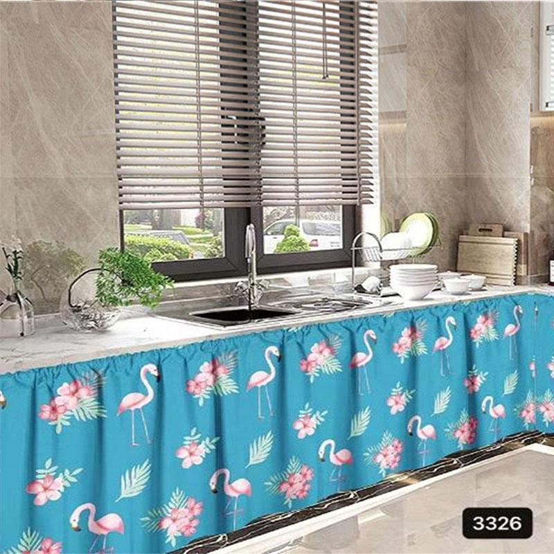 Product Introduction of [Free Shipping]4pcs For 100 New Printed Lababo Kitchen Curtain Size 70*100cm Plastic Kurtina Sink Curtain Kitchen Curtains Waterproof 2025 Design Home Decoration Kitchen Sink Table Short Curtain Makapal Curtain Half Curtain For Kitchen COD 4