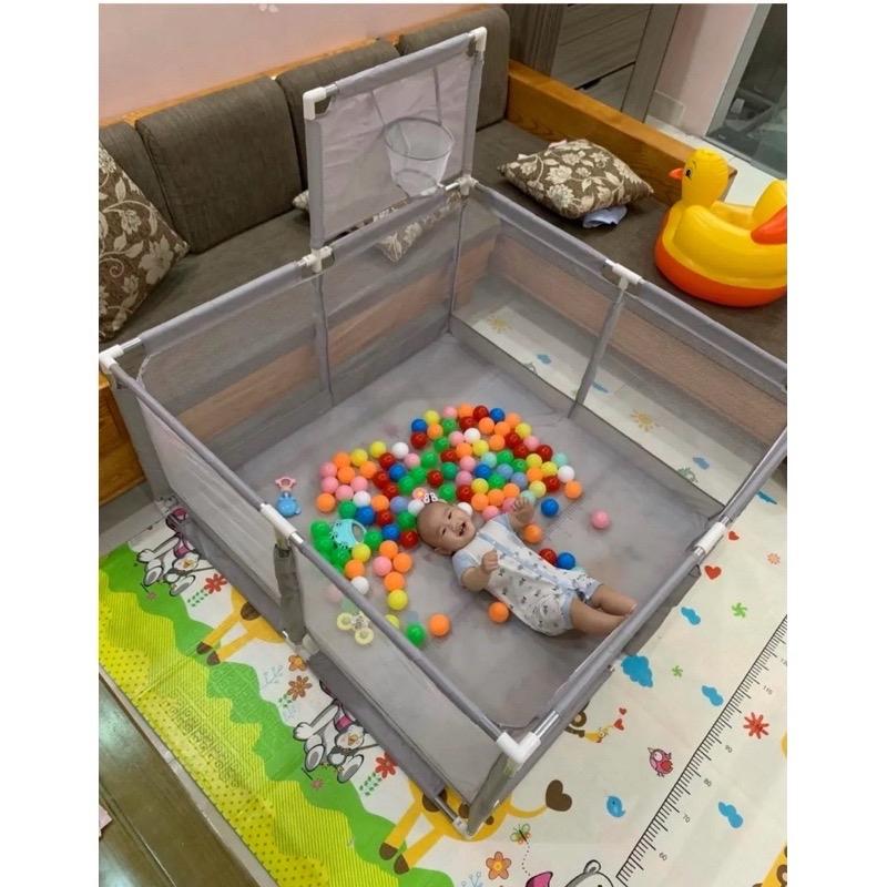  Tặng kèm 10 bóng Quây bóng nhà bóng cho bé kích thước 1m25*1m25. Đồ chơi cho bé từ sơ sinh đến lớn đều thích quâybóng chuồng cho em bé đỏ rào chắn cautru otchobe cụi nhựa banh nhựa gấp gọn