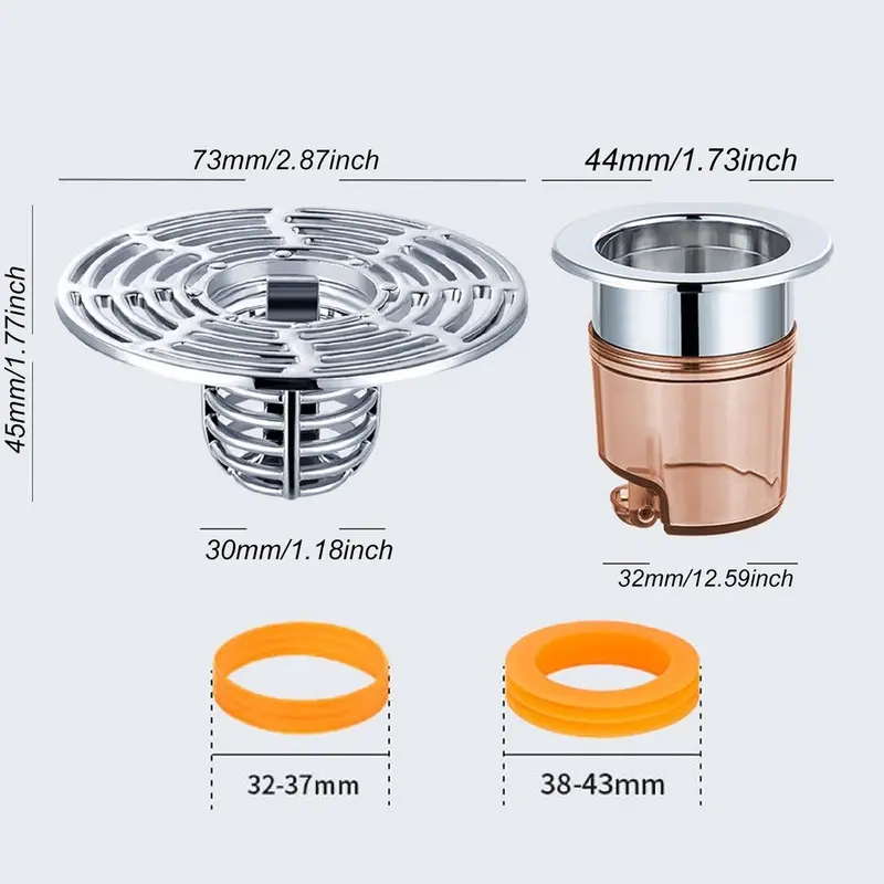 Nắp Đậy Cống Thoát Nước, Ngăn Mùi Thoát Sàn Nhà Tắm Chống Nghẹt Hiệu Quả  Lõi Chống Côn Trùng Sàn Lọc Bao Khử Mùi Phòng Tắm Vệ Sinh Cống Tắm Thoát 1