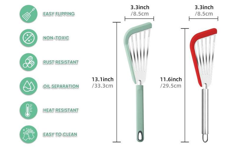 Product Introduction of Silicone Fish Spatula  Slotted Turner with Soft Edge Heat Resistant Kitchen Cooking Tools Utensil 8