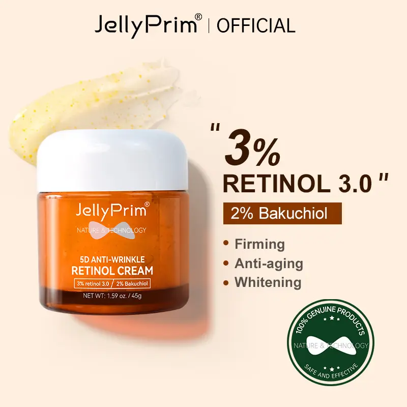 Jellyprim Retinol Repair Cream Discoloration Improvement Brightening Skin Color Nourishing Moisturizing a Alcohol Essence Cream Moisturizer Skincare Skin Repair Comfort Moisture Hydrate
