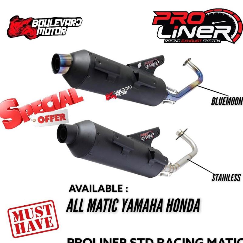 KNALPOT PROLINER STANDART RACING MATIC Motor - Shop | Tokopedia