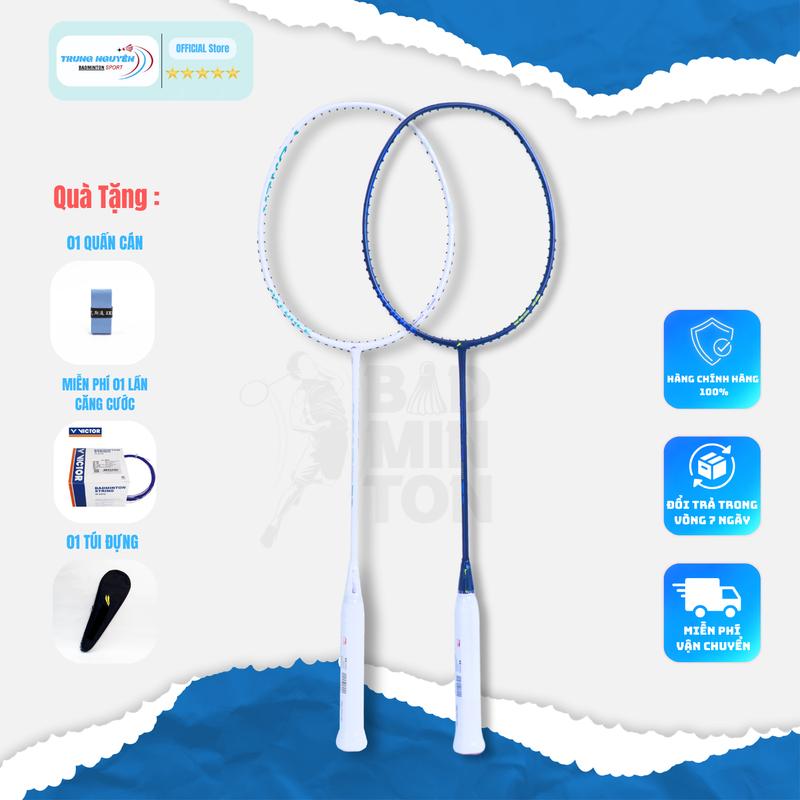 Vợt Cầu Lông Axforce 10 Chính Hãng 2 Màu Trắng Xanh Tặng Cước Căng Sẵn 11 kg Tặng 01 Quấn Cán Và 01 Bao Đựng Vợt.Bh 2 Tháng.Sport.Nam