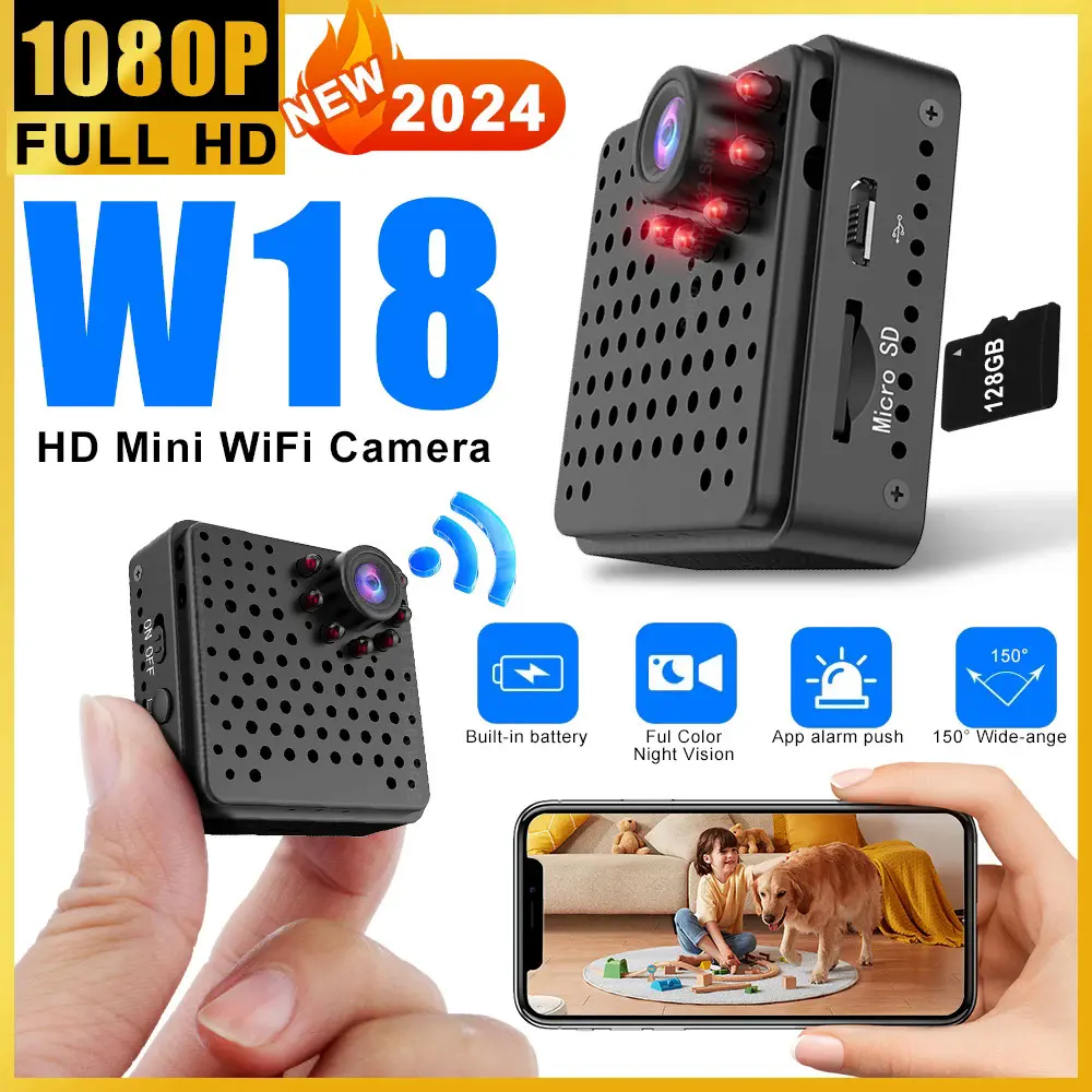 W18 Ultra HD Camera 1080P Mini Wifi Monitor Portable Smart Home Security Camera Night Vision Motion Detection Surveillance Cam