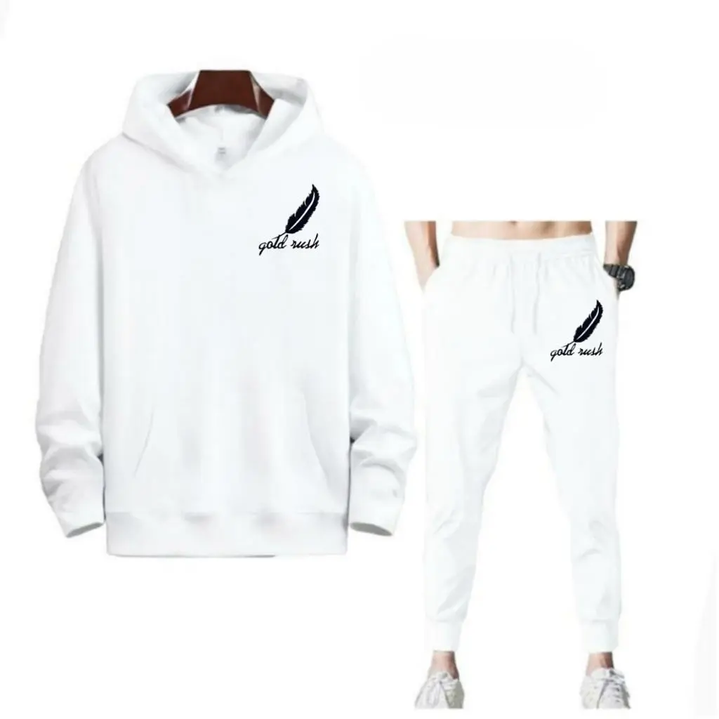 BISA COD - SETELAN PRIA BULU AYAM GOLD RUSH / HOODIE DAN CELANA PANJANG JOGGER MURAH TERLARIS