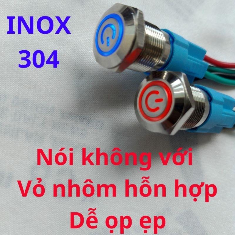 Công tắc inox 12mm có LED - Nút nhấn giữ, nhấn khoá, giữ trạng thái. 3