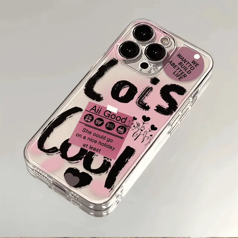 Graffiti English Compatible iPhone 16 Pro Max Phone Case Apple 15 Plus New 14/13/12 Universal for Women