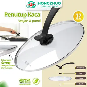 Tifale (COD) Tutup Wajan Penggorengan / Tutup Panci Bahan Kaca dan Tebal Ukuran 32cm kitchenware