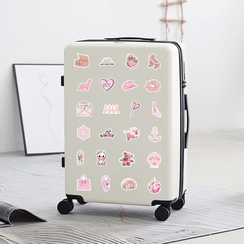 100pcs Pink Cute and Warm Style Sticker Packs for Phone Skateboard Motorcycles Laptop Luggage Bike Notebook Decoration Water Cup Guitar Notebook Book Creative Diy 8