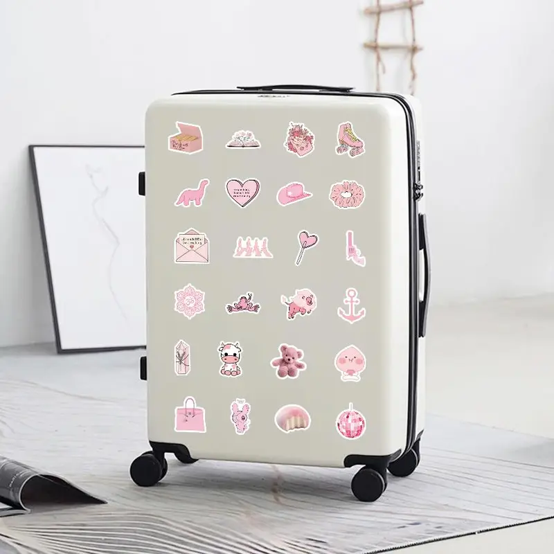 100pcs Pink Cute and Warm Style Sticker Packs for Phone Skateboard Motorcycles Laptop Luggage Bike Notebook Decoration Water Cup Guitar Notebook Book Creative Diy 8