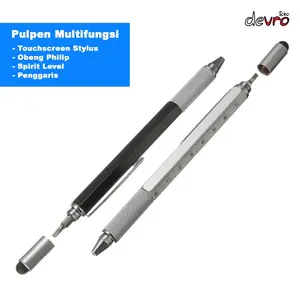 Pulpen Pena Multifungsi Plastik Stylus Penggaris Level Obeng - 9625