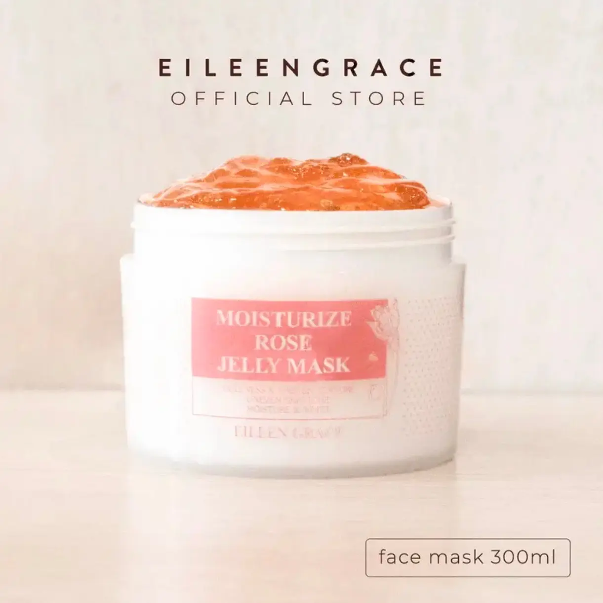 EILEEN GRACE - Moisture Rose Jelly Petals Mask 300 ML Semua Jenis Kulit Semua Jenis Kulit Semua Jenis Kulit Kontrol Minyak Meringankan Bebas Alkohol Pemutihan Kulit sensitif Kulit Kering Asam Hialuronat Hidrasi Bunga Hyaluronic Masker Mawar Memudarkan Red